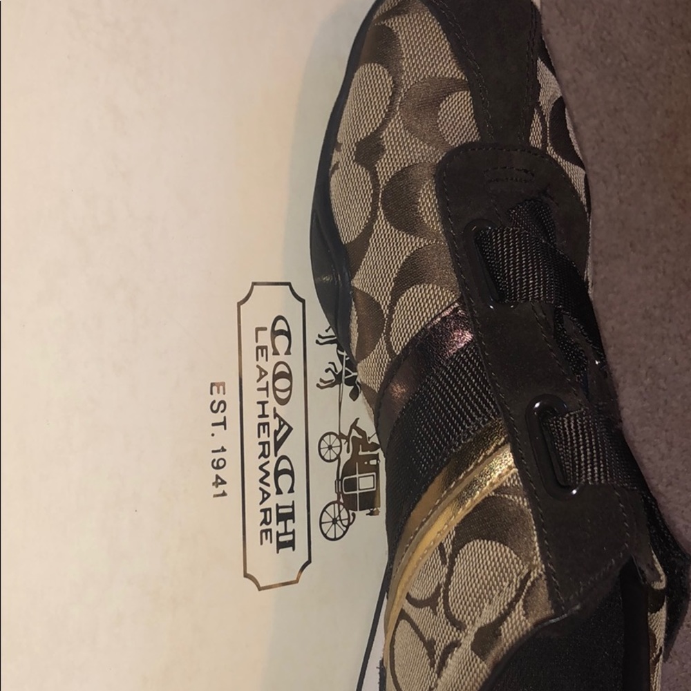 Brown coach sneakers/tennis shoes